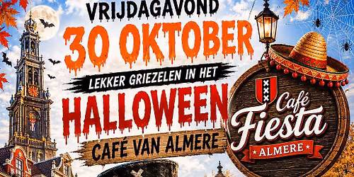 Fiesta Halloween avond het Halloween café van Almere deze vrijdag live muziek hapjes dus kom langs — Muziek in Almere